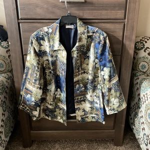 Alfred Dunner Tropical Print Lined Jacket 22W